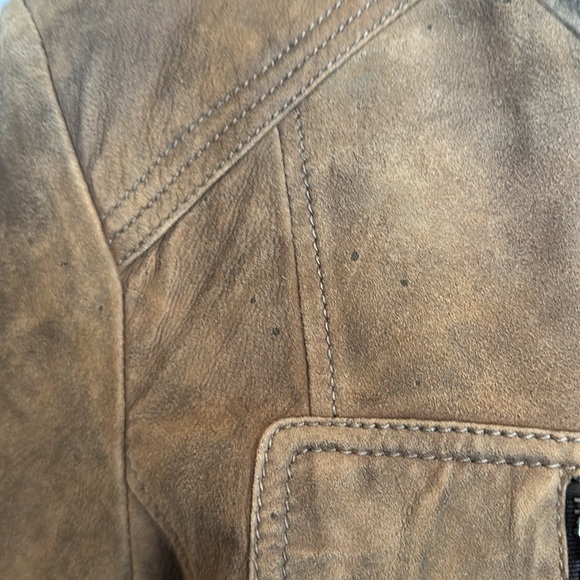 BUFFALO David Bitton brown leather jacket - sz L - Picture 8 of 14